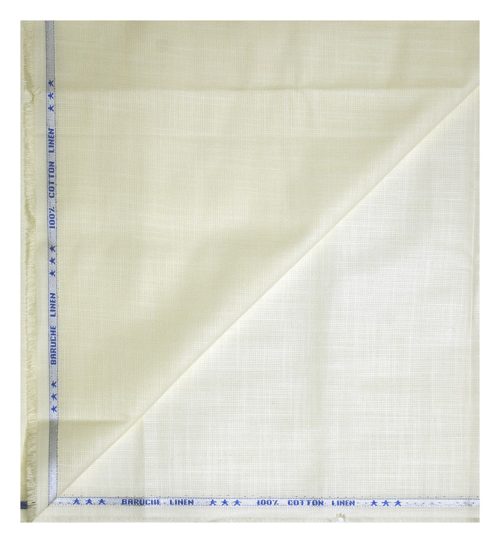 Weaves Empire 100% Linen Cotton with BATISTE Weaving Beige Colour Plain Unstitched Shirt Fabric - 1.6 mts / VV1014