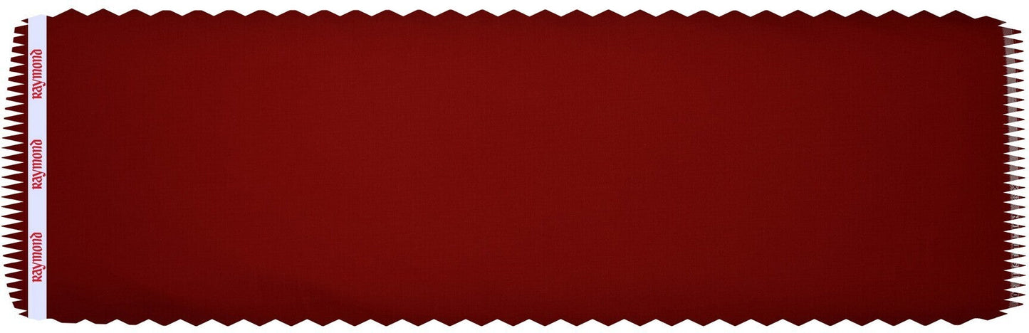 RAYMOND RED 45% WOOL BLENDED PLAIN UNSTITCHED SUIT FABRIC- 3.50 MTS / VV7286