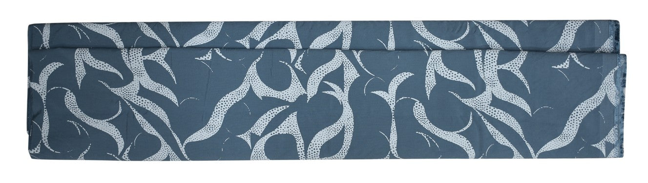 J.Hampstead Viscose Blended Crushable Blue (Slate) Colour Printed Unstitched Shirt Fabric - 1.60 Meters / VV1098