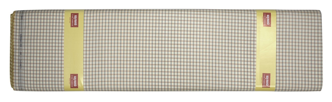 Raymond 100% Premium (Giza) Cotton Checkered Orange (Salmon) colour Unstitched Shirt Fabric - 1.60 mts / VV2243