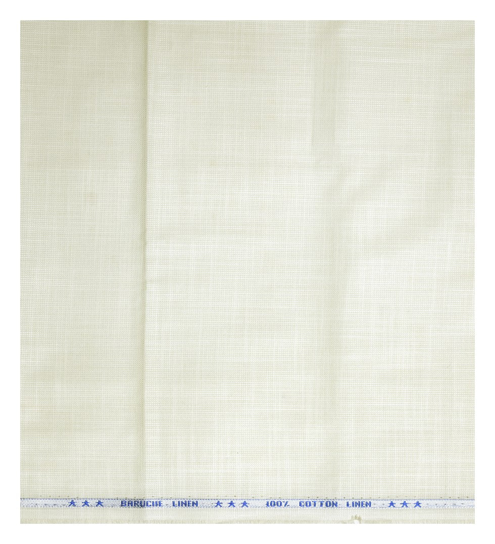 Weaves Empire 100% Linen Cotton with BATISTE Weaving Beige Colour Plain Unstitched Shirt Fabric - 1.6 mts / VV1014