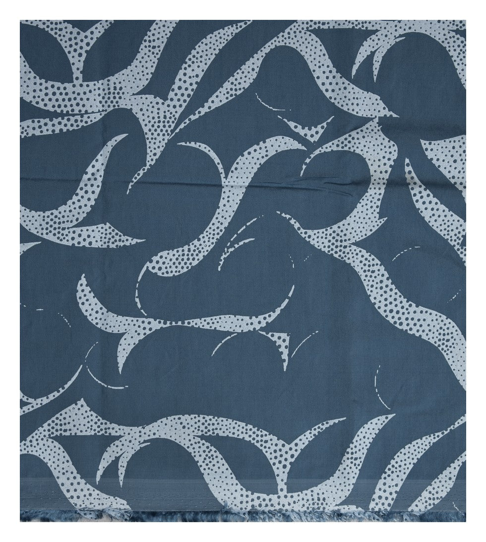 J.Hampstead Viscose Blended Crushable Blue (Slate) Colour Printed Unstitched Shirt Fabric - 1.60 Meters / VV1098