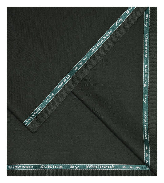 Raymond 35% Viscose blended Green colour Solid Pattern Unstitched Suit Fabric of 3.5 Mts / VV2342