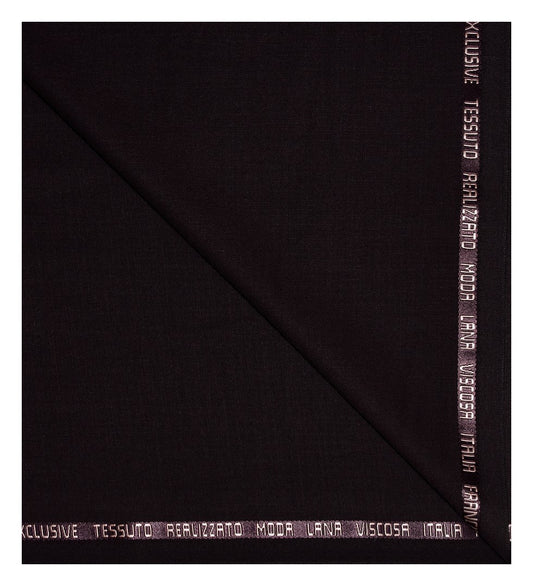 FRANCINI Luxury Italian Clothes with Wool Blend Plum (Purple) coloured & Solid pattern Unstitched Trouser Fabric - 1.3 mts - MADE IN ITALY / VV2287