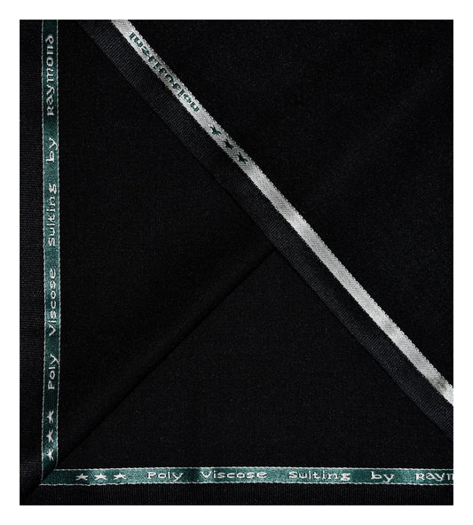 Raymond 35% Viscose blended Black colour Solid Pattern Unstitched Suit Fabric of 3.25 Mts / VV2333