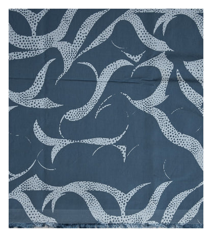 J.Hampstead Viscose Blended Crushable Blue (Slate) Colour Printed Unstitched Shirt Fabric - 1.60 Meters / VV1098