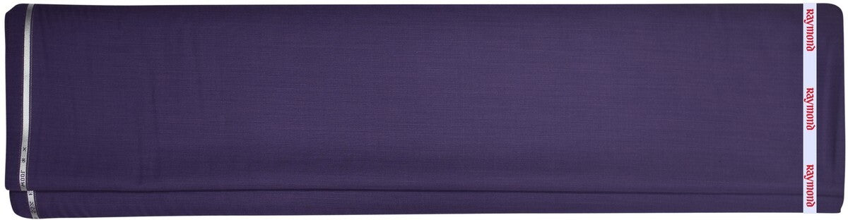 RAYMOND PENTA CLASSIC COLLECTION SUPER 90'S PURE MERINO WOOL PURPLE COLOURED PLAIN UNSTITCHED TROUSER FABRIC -1.3 METRES / VV6637
