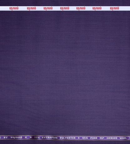 RAYMOND PENTA CLASSIC COLLECTION SUPER 90'S PURE MERINO WOOL PURPLE COLOURED PLAIN UNSTITCHED TROUSER FABRIC -1.3 METRES / VV6637
