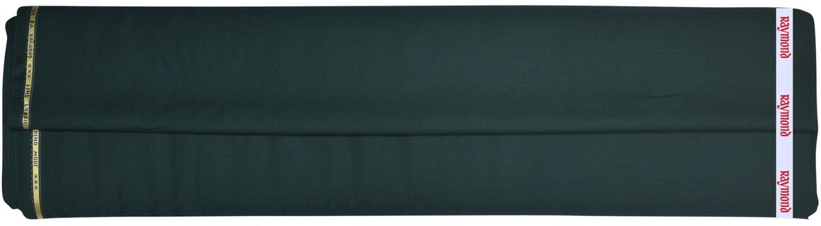 RAYMOND ADORN COLLECTION SUPER 90'S PURE MERINO WOOL GREEN COLOURED PLAIN UNSTITCHED TROUSER FABRIC -1.3 METRES / VV6644