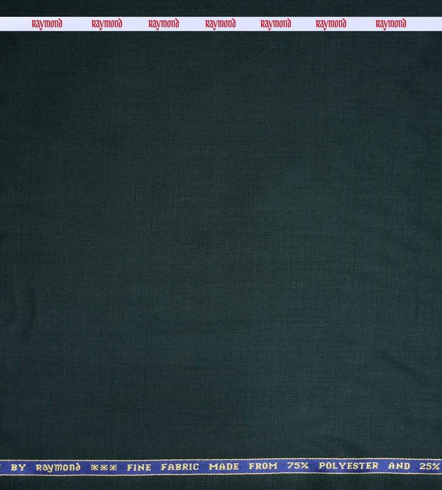 RAYMOND ADORN COLLECTION SUPER 90'S PURE MERINO WOOL GREEN COLOURED PLAIN UNSTITCHED TROUSER FABRIC -1.3 METRES / VV6644