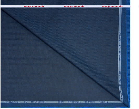 Raymond 100% Premium Cotton Blue Jacquard Unstitched Shirt Fabric - 1.60 metres / VV6712
