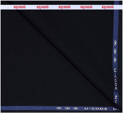 RAYMOND NAVY BLUE POLY BLENDED UNSTITCHED SUIT FABRIC-3MTS - 4321 / VV7244