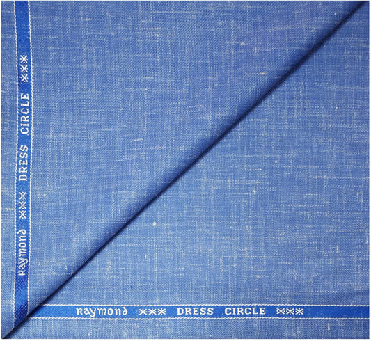 RAYMOND LINEN COTTON BLUE COLOUR UNSTITCHED TROUSER FABRIC -1.3 METRES / VV5283 - 4321
