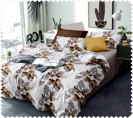 " Weaves Empire " 9.0 Feet x 9.0 Feet (King Size) 100 % Cotton Cream Colour Double Bed Set With Two Stitched Pillow Covers ( 46 cm x 69 cm ) / VV6087